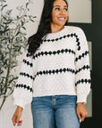 Ivy Lane Textured Sweater in White and Black