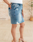 Carol High Rise Rigid Magic Denim Skirt