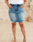 Carol High Rise Rigid Magic Denim Skirt