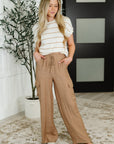 Jump Into It Textured Knit Top in Mocha Stripe