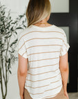 Jump Into It Textured Knit Top in Mocha Stripe