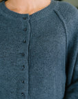 Just For Me Henley Brushed Pullover in Dusty Blue