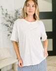 Just Like That Relaxed Heather Tee in Ivory