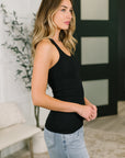 Keeping it Cool Scoop Neck Tank in Black