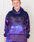 Kids Oversized Hoodie Blanket in Starry Sky