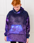 Kids Oversized Hoodie Blanket in Starry Sky