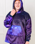 Kids Oversized Hoodie Blanket in Starry Sky