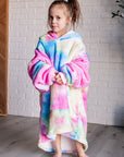 Kids Oversized Hoodie Blanket in Rainbow