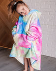 Kids Oversized Hoodie Blanket in Rainbow