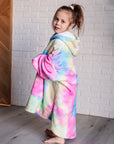 Kids Oversized Hoodie Blanket in Rainbow