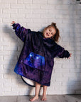 Kids Oversized Hoodie Blanket in Starry Sky