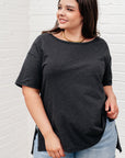 Let Me Live Relaxed Tee in Black