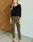 Magic Ankle Crop Skinny Pants in Olive