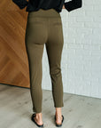 Magic Ankle Crop Skinny Pants in Olive