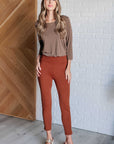 Magic Ankle Crop Skinny Pants in Rust