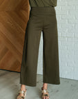 Magic Wide Leg Crop Pants in Olive