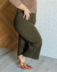 Magic Wide Leg Crop Pants in Olive