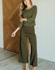 Magic Wide Leg Crop Pants in Olive