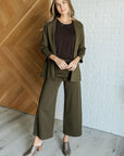 Magic Wide Leg Crop Pants in Olive