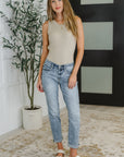 Mallory Mid Rise Bleach Wash Boyfriend Jeans