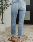Mallory Mid Rise Bleach Wash Boyfriend Jeans