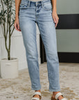 Mallory Mid Rise Bleach Wash Boyfriend Jeans