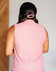 Matter of Fact Pleat Front Sleeveless Blouse in Pink