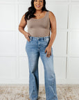 Melia High Rise Side Seam Detail Wide Leg Jeans