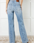 Melia High Rise Side Seam Detail Wide Leg Jeans