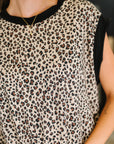 Meow's the Time Banded Hem Top in Leopard Print