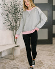 Midnight Cravings Trim Accent Pullover in Grey