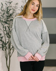 Midnight Cravings Trim Accent Pullover in Grey