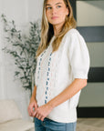 Need a Little Love Cable Knit Puff Sleeve Top