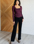 Never Imitated Long Sleeve Top in Cassis