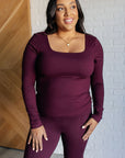 Never Imitated Long Sleeve Top in Cassis