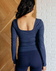 Never Imitated Long Sleeve Top in Navy