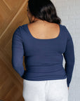 Never Imitated Long Sleeve Top in Navy