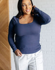 Never Imitated Long Sleeve Top in Navy