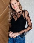 Never Sorry Lace Layering Top in Black