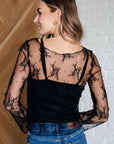 Never Sorry Lace Layering Top in Black