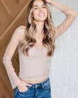 Never Sorry Lace Layering Top in Wheat