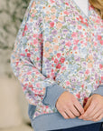 New Opportunities Drop Shoulder Floral Pullover