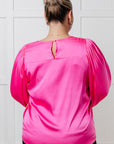 Not Exaggerating Satin Puff Sleeve Blouse