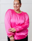 Not Exaggerating Satin Puff Sleeve Blouse