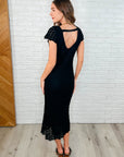 On the Town Lace Scoop Neck Dress in Black