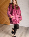 Oversized Velour Blanket Hoodie in Purple