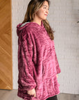 Oversized Velour Blanket Hoodie in Purple