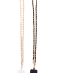 PU Leather Gold Chain Cell Phone Lanyard Set of 2