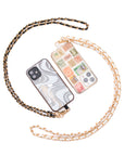 PU Leather Gold Chain Cell Phone Lanyard Set of 2