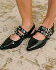 Pop of Color Pointy Toe Slip On in Black